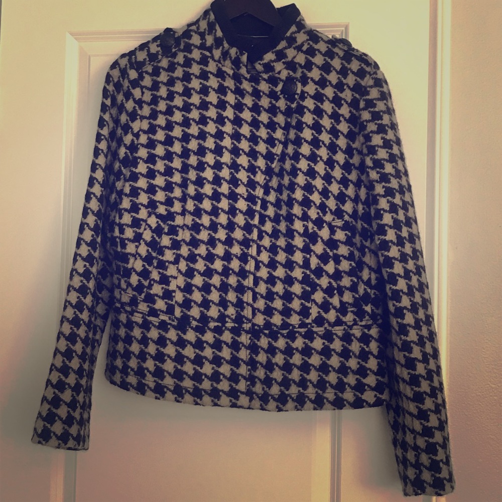 Banana Republic Black and White Pea Coat